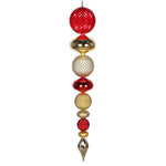 Vickerman MT199343 45" Red Gold And Champagne Durian Candy And Matte Drop Finial Ornament