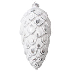Vickerman MT202407 8" Silver Brushed Pinecone Christmas Ornament Pack Of 2