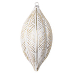 Vickerman MT203008 6" Gold Brushed Feather Christmas Ornament Set Of 3