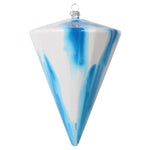 Vickerman MT203208 6"(H) X 4"(W) Blue/White Marble Cone Christmas Ornament Set Of 3