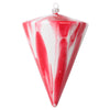 Vickerman MT203209 6"(H) X 4"(W) Red/White Marble Cone Christmas Ornament Set Of 3