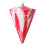 Vickerman MT203209 6"(H) X 4"(W) Red/White Marble Cone Christmas Ornament Set Of 3