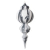 Vickerman MT203407 10" Gray And White Marble Finial Ornament Pack Of 2