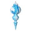 Vickerman MT203408 10" Blue And White Marble Finial Ornament Pack Of 2