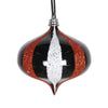 Vickerman MT2210110 4" Black White Orange Onion Ornament 4 Per Bag.