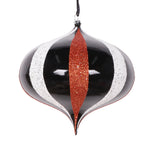 Vickerman MT2210120 6.3" Black White Orange Onion Ornament 4 Per Bag.