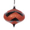 Vickerman MT2210710 4" Black Orange Onion Ornament 4 Per Bag.