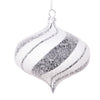 Vickerman MT2213510 4" White Black Swirl Onion Ornament 4 Per Bag.
