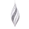 Vickerman MT2213770 7" White Black Swirl Shuttle Ornament 4 Per Bag.