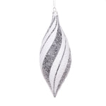 Vickerman MT2213770 7" White Black Swirl Shuttle Ornament 4 Per Bag.