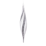 Vickerman MT2213930 13" White Black Swirl Shuttle Ornament 2 Per Bag.