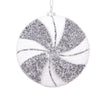 Vickerman MT2214110 4" White Black Swirl Flat Ball Ornament 4 Per Bag.