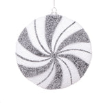 Vickerman MT2214315 6" White Black Swirl Flat Ball Ornament 2 Per Bag.