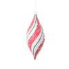 Vickerman MT2215570 7" White Red Green Swirl Shuttle Ornament 3 Per Bag.