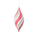 Vickerman MT2215570 7" White Red Green Swirl Shuttle Ornament 3 Per Bag.