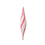 Vickerman MT2215730 13" White Red Green Swirl Shuttle Ornament 2 Per Bag.