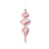Vickerman MT2216370 7" White Red Green Swirl Shuttle Ornament 3 Per Bag.