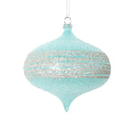 Vickerman MT222502 4" Light Blue Onion Ornament 4 Per Bag.