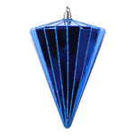 Vickerman MT224102 6" Shiny Blue Cone Ornament 3 Per Bag.