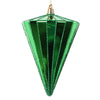 Vickerman MT224104 6" Shiny Green Cone Ornament 3 Per Bag.