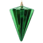 Vickerman MT224104 6" Shiny Green Cone Ornament 3 Per Bag.