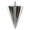Vickerman MT224107 6" Shiny Silver Cone Ornament 3 Per Bag.