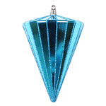 Vickerman MT224112 6" Shiny Turquoise Cone Ornament 3 Per Bag.