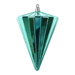 Vickerman MT224142 6" Shiny Teal Cone Ornament 3 Per Bag.