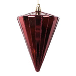 Vickerman MT224165 6" Shiny Burgundy Cone Ornament 3 Per Bag.