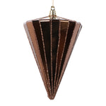 Vickerman MT224176 6" Shiny Mocha Cone Ornament 3 Per Bag.