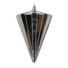 Vickerman MT224187 6" Shiny Pewter Cone Ornament 3 Per Bag.