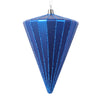 Vickerman MT224302 6" Matte Blue Cone Ornament 3 Per Bag.