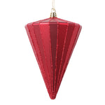 Vickerman MT224303 6" Matte Red Cone Ornament 3 Per Bag.