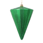 Vickerman MT224304 6" Matte Green Cone Ornament 3 Per Bag.
