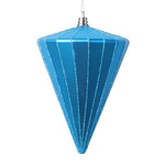 Vickerman MT224312 6" Matte Turquoise Cone Ornament 3 Per Bag.