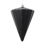 Vickerman MT224317 6" Matte Black Cone Ornament 3 Per Bag.
