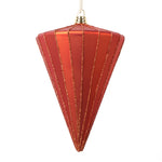 Vickerman MT224318 6" Matte Burnish Orange Cone Ornament 3 Per Bag.