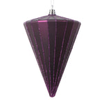 Vickerman MT224326 6" Matte Plum Cone Ornament 3 Per Bag.