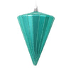 Vickerman MT224342 6" Matte Teal Cone Ornament 3 Per Bag.