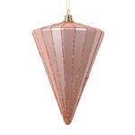 Vickerman MT224358 6" Matte Rose Gold Cone Ornament 3 Per Bag.