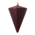 Vickerman MT224365 6" Matte Burgundy Cone Ornament 3 Per Bag.