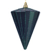 Vickerman MT224374 6" Matte Midnight Green Cone Ornament 3 Per Bag.