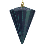 Vickerman MT224374 6" Matte Midnight Green Cone Ornament 3 Per Bag.