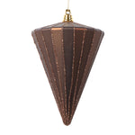 Vickerman MT224376 6" Matte Mocha Cone Ornament 3 Per Bag.