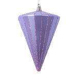 Vickerman MT224386 6" Matte Lavender Cone Ornament 3 Per Bag.