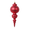 Vickerman MT224503 10" Matte Red Finial Ornament 2 Per Bag.