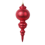 Vickerman MT224503 10" Matte Red Finial Ornament 2 Per Bag.