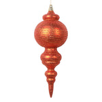 Vickerman MT224518 10" Matte Burnish Orange Finial Ornament 2 Per Bag.