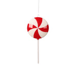 Vickerman MT226703 9" Red Flat Round Lollipop Ornament 6 Per Bag.