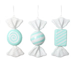 Vickerman MT227144 7.5"-8" Seafoam Candy Ornament Assortment 3 Per Bag.